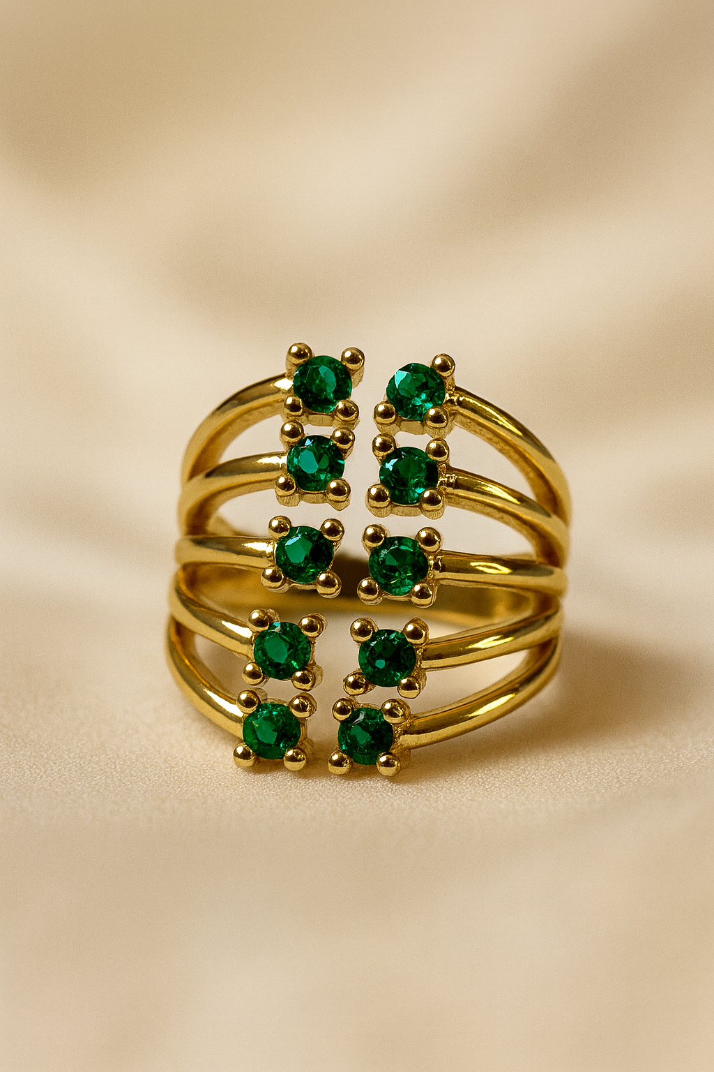Emerald Cascade Ring