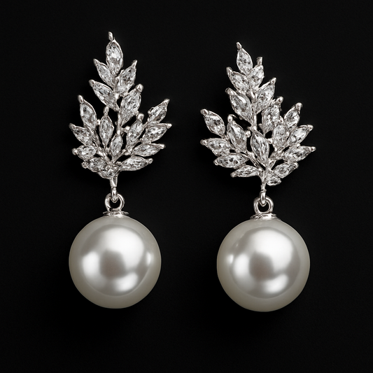 Luna Leaf Pearl Ohrringe