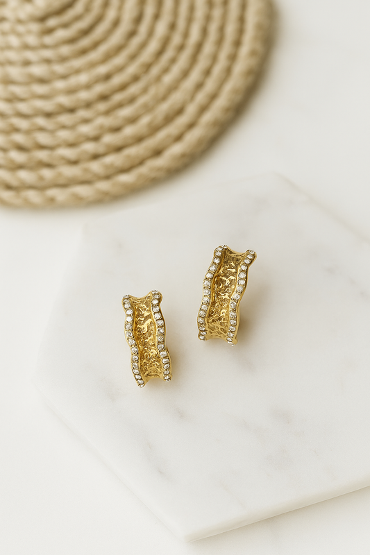 Golden Ripple Hoops